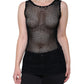 Black Mesh See Through Sleeveless Tank Top