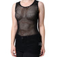 Black Mesh See Through Sleeveless Tank Top