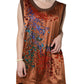 Brown Crystal Embellished Sleeveless Tank Top