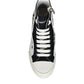 White Black Canvas Logo Mid Top Sneakers Shoes