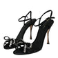 Black Suede Crystals KEIRA Sandals Shoes