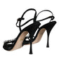 Black Suede Crystals KEIRA Sandals Shoes