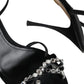 Black Suede Crystals KEIRA Sandals Shoes