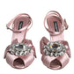 Pink Keira Crystal Heels Sandals Shoes