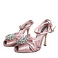 Pink Keira Crystal Heels Sandals Shoes