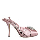 Pink Keira Crystal Heels Sandals Shoes