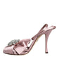 Pink Keira Crystal Heels Sandals Shoes