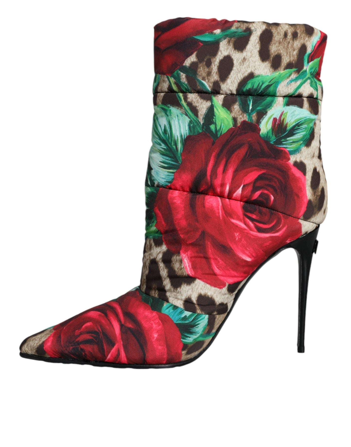 Multicolor Leopard Rose Mid Calf Boots Shoes