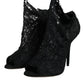 Black Stretch Taormina Lace Boots Shoes