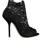 Black Stretch Taormina Lace Boots Shoes