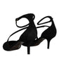 Black Suede Ankle Strap Pumps Heels Shoes