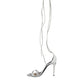 White Leather High Heels Sandals Shoes