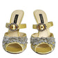 Yellow Mary Janes Satin Crystal Sandals Shoes