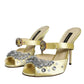 Yellow Mary Janes Satin Crystal Sandals Shoes