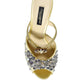 Yellow Mary Janes Satin Crystal Sandals Shoes