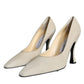 Beige Suede Leather High Heels Pumps Shoes