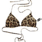 Brown Leopard Halter Beachwear Swimwear Bikini Top