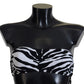 Black White Zebra Bandeau Swimwear Bikini Top