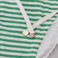 White Green Stripes Bikini Top Bottom Swimwear