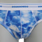 Blue Tie Dye Cotton Stretch Men Brief Underwear