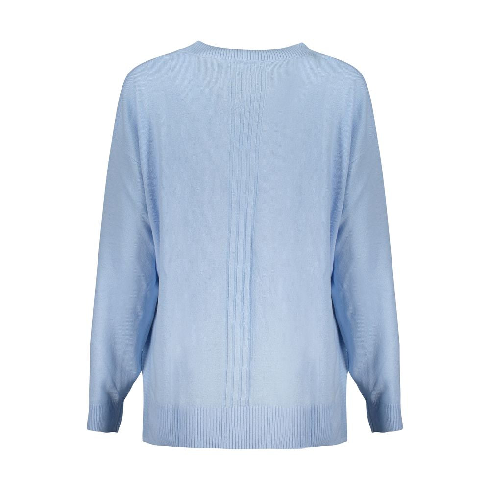 Light Blue Acrylic Women Sweater