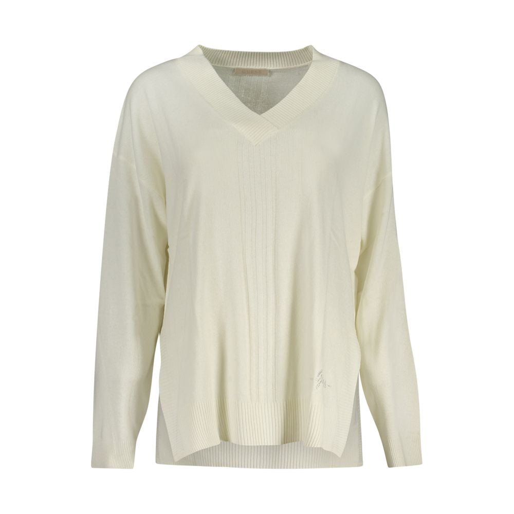 White Acrylic Women Sweater