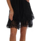 Elegant Black Silk Lace Chemise Dress