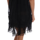 Elegant Black Silk Lace Chemise Dress