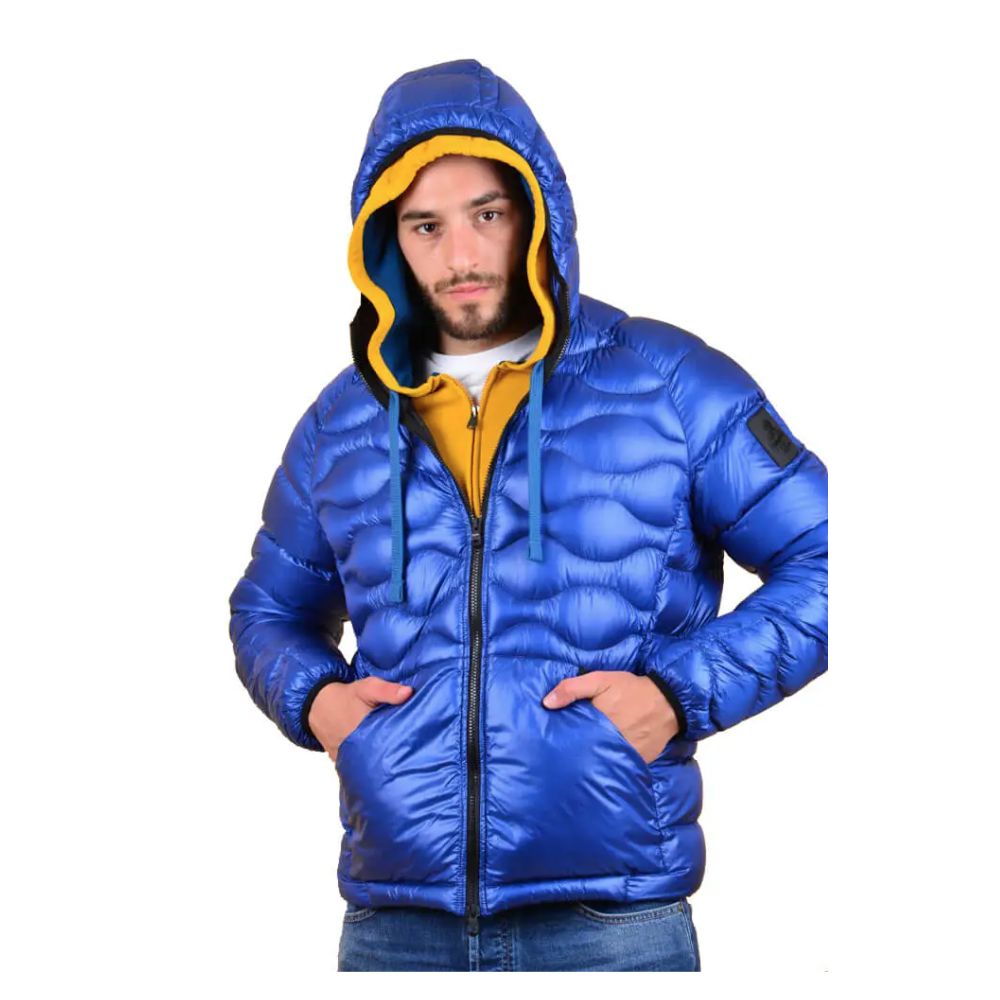 Blue Nylon Men Jacket