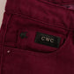 Sleek Red Straight Fit Luxury Jeans