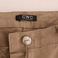 Beige Super Slim Fit Designer Jeans