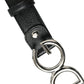 Elegant Black Leather Waist Belt with Logo Buckle