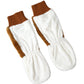 Brown White Acrylic Knitted Fur Mitten Gloves