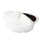 White Acrylic Knitted Fur Wrist Mitten Gloves