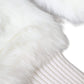 White Acrylic Knitted Fur Wrist Mitten Gloves