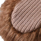 Brown Cashmere Knitted Fur Mid Arm Mitten Gloves