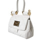 White Calf Leather 90's SICILY Shoulder Satchel Bag