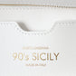 White Calf Leather 90's SICILY Shoulder Satchel Bag