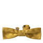 Yellow Silk Adjustable Neck Men Bow Tie