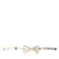 White Jacquard Silk Adjustable Neck Men Bow Tie