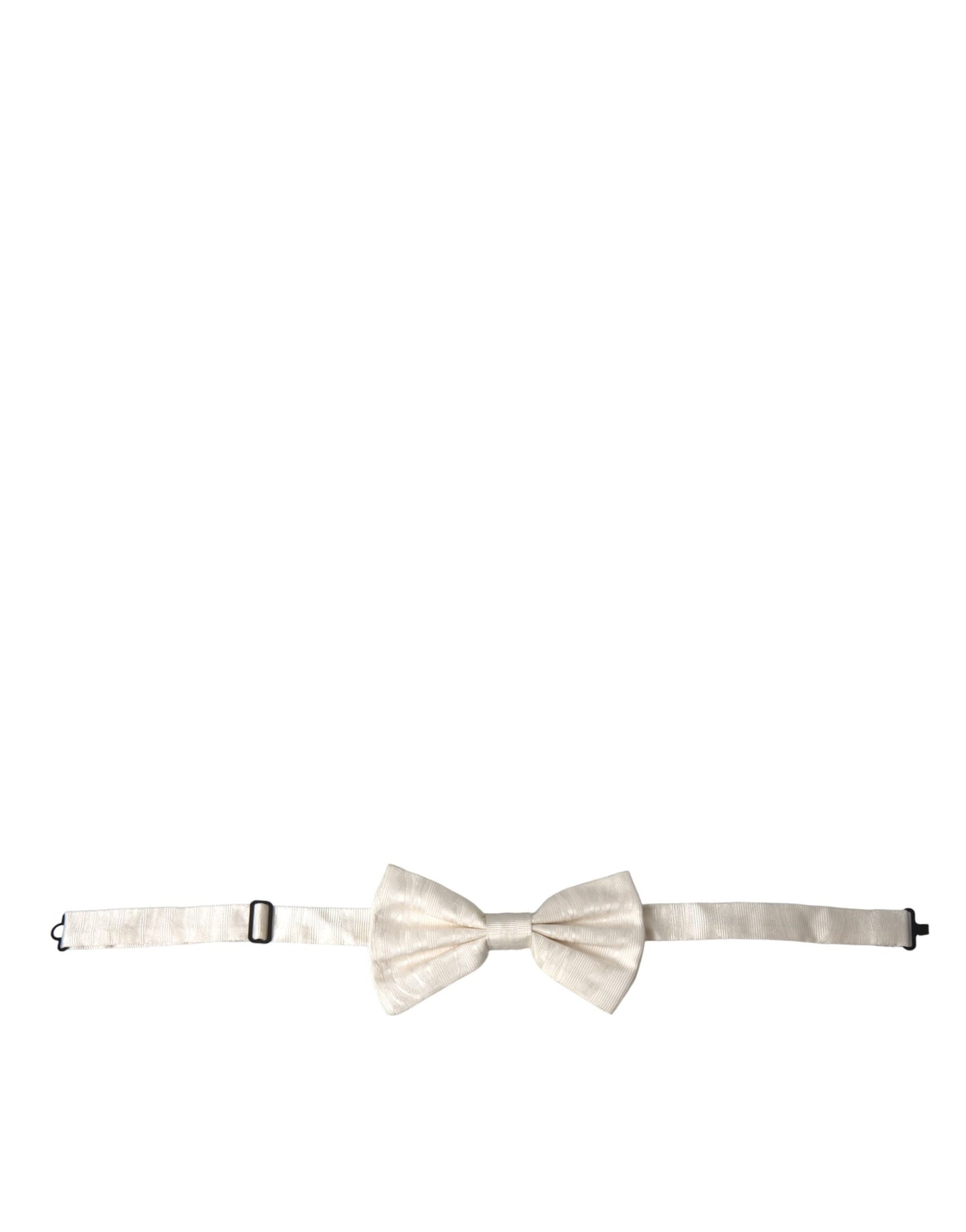 White Jacquard Silk Adjustable Neck Men Bow Tie