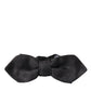 Black Silk Adjustable Neck Men Bow Tie