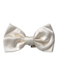 Off White Silk Adjustable Neck Men Bow Tie