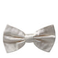 Off White Silk Adjustable Neck Men Bow Tie