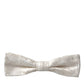 White Floral Silk Adjustable Neck Bow Tie