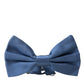 Blue Silk Adjustable Neck Men Bow Tie