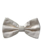 Off White Silk Adjustable Neck Men Bow Tie