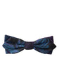 Black Blue Brocade Adjustable Neck Men Bow Tie