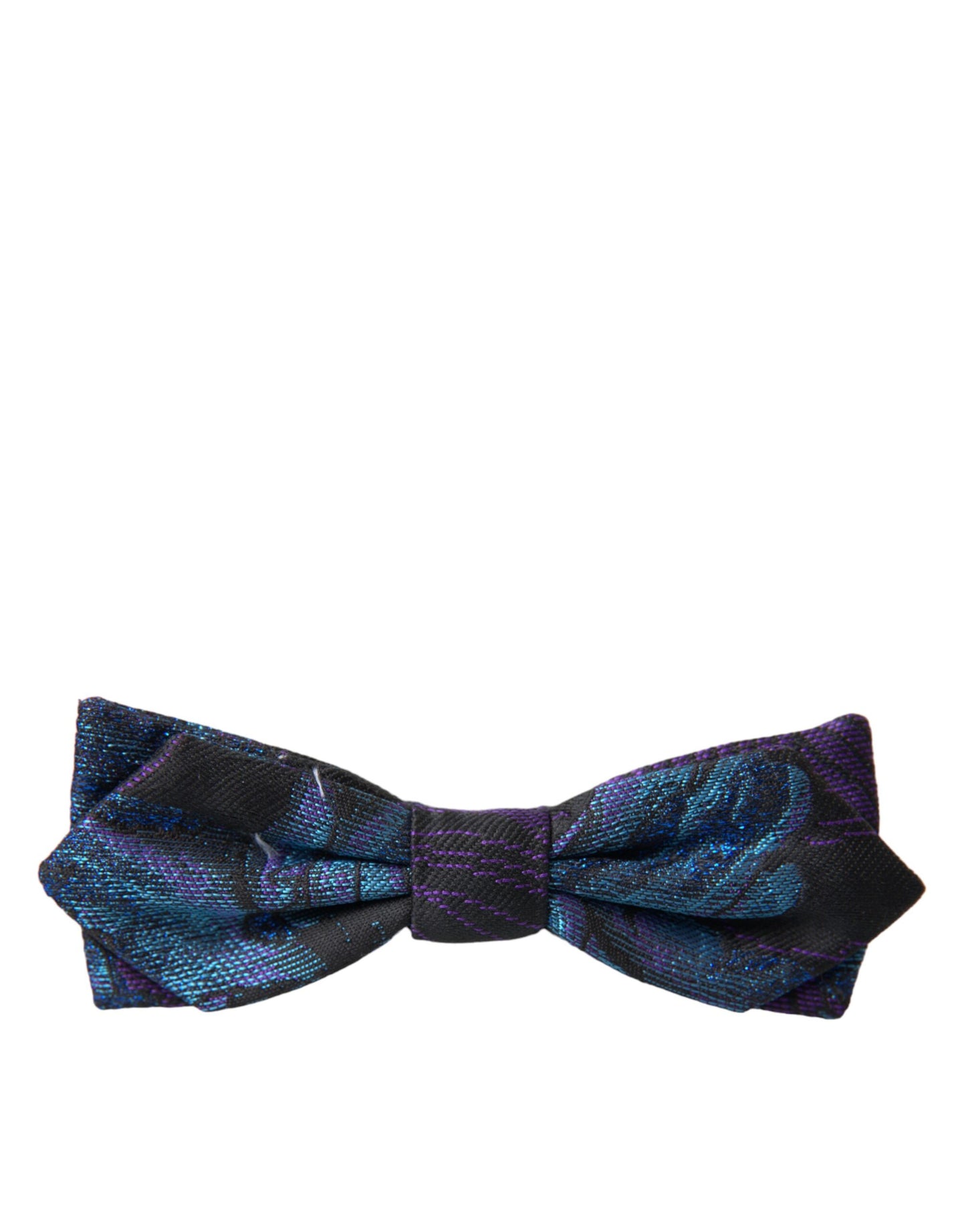 Black Blue Brocade Adjustable Neck Men Bow Tie