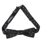 Black White Polka Dot Silk Men Neck Bow Tie